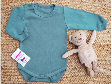 Bavlněné body dlouhý rukáv, kaktusově zelené