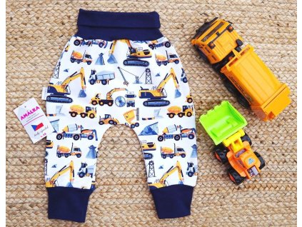 Elastické rostoucí kalhoty teplákovina, Stavební stroje a Auta