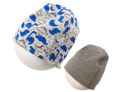 Dětská dvojitá přechodová čepička, zvířátka Dino