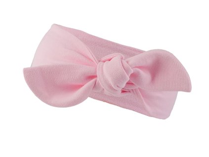 Bavlněná čelenka růžová - uzel