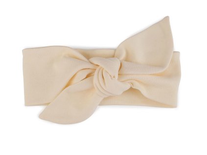 Bavlněná čelenka krémová - uzel