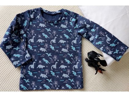 Tričko s dlouhým rukávem modré, DINO