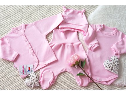 Bavlněná souprava pro holčičku, růžová