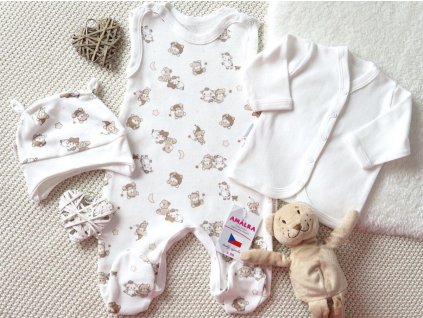 Souprava pro miminko, malí hnědí medvídci