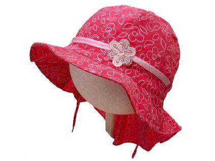 Letní dívčí klobouček, malinový
