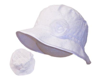 Letní dívčí klobouček, bílý