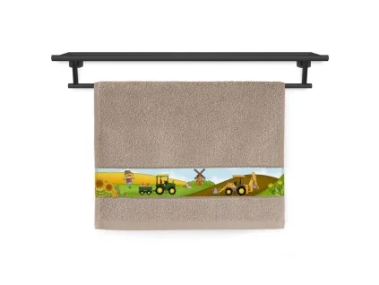 Dětský ručník Veba tisk Malý farmář nugátová