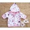 Dvojitý bavlněný kabátek ptáčci, květy