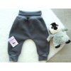Rostoucí fleece kalhoty s náplety, tmavě šedé