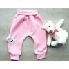 Rostoucí kalhoty z bavlněné svetroviny, růžové