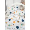 Bavlněné dětské povlečení do malé postýlky 90x135, 45x60 cm vesmír