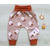 Elastické, rostoucí kalhoty teplákovina, sovičky