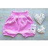 Bavlněné kraťasy s náplety, sytě růžové