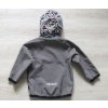 Softshellová dětská bunda, zvířátka dino, šedá