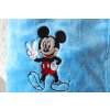 Deka mikroflanel s výšivkou Mickey Mousem, modrá 100x150cm