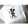 Deka mikroflanel s výšivkou Mickey Mousem, bílá 100x150cm
