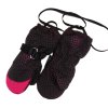 Softshellové dětské rukavice s palečkem, černorůžové