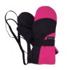 Softshellové zateplené rukavice s palečkem, černorůžové