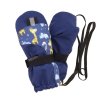 Softshellové zateplené rukavice s palečkem, modré s potiskem