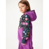 Batolecí softshellová kombinéza s fleecem Mini, Ostružinová, Kytičky