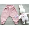 Bavlněné rostoucí kalhoty vafle, pudrově růžové