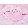 Dětská deka růžová – zajíc Wellsoft + bavlna 70×100 cm