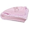 Dětská deka růžová – zajíc Wellsoft + bavlna 70×100 cm