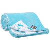Dětská deka světlá aqua delfín Wellsoft bio-bavlna 70x100cm