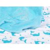 Dětská deka světlá aqua delfín Wellsoft bio-bavlna 70x100cm