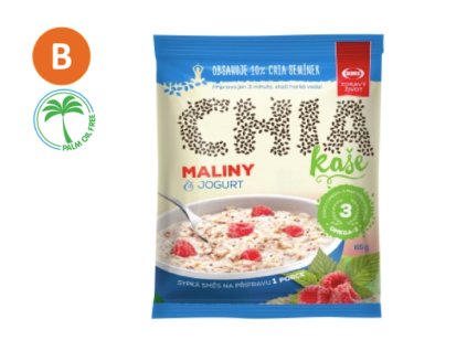 kaše chia maliny