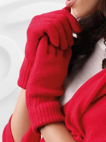 Svetlo cervene damske rukavice Kamea 01