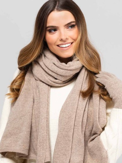 Tmavo bezovy damsky sal Kamea 01