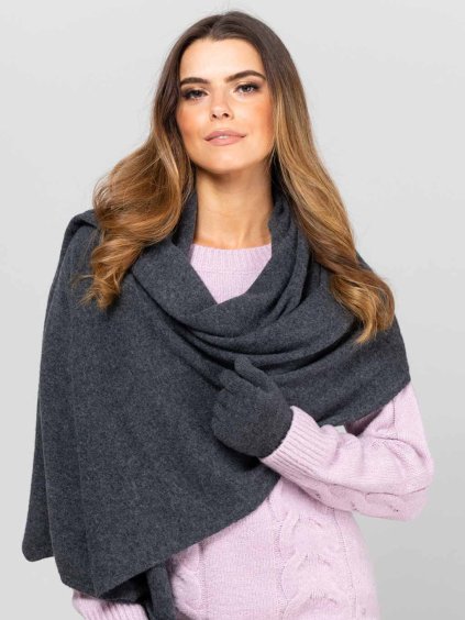 Tmavo sedy damsky sal Kamea 01