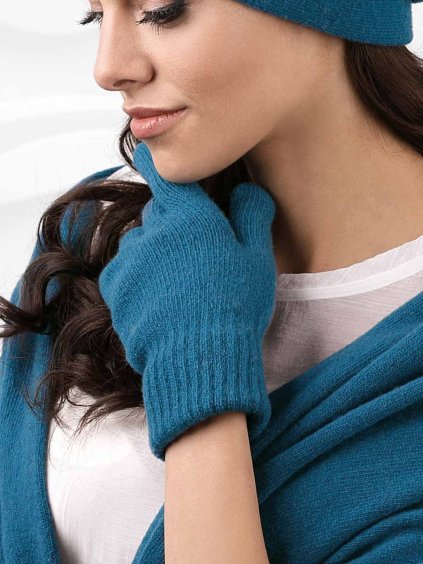 Tmavo tyrkysove damske rukavice Kamea 01