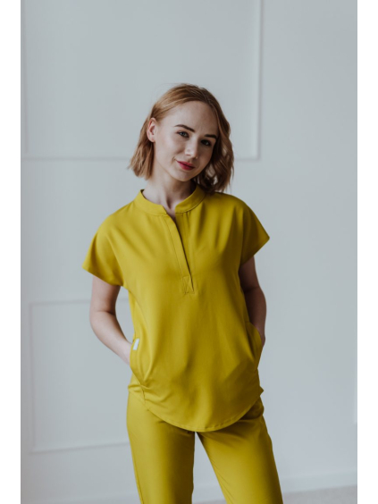 Dámsky zdravotnícky top Claudia – Mustard