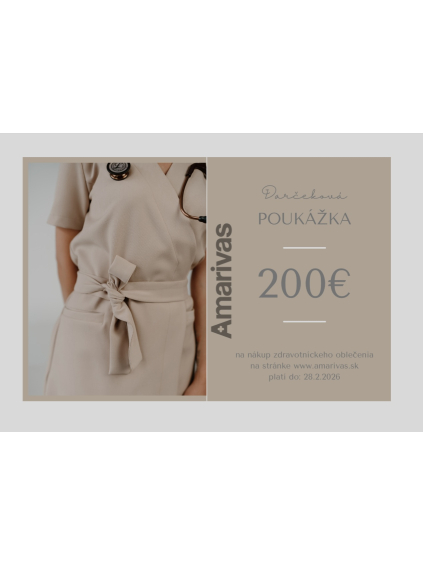 Darčeková poukážka v hodnote 200 EUR