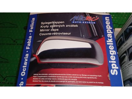Milotec 201/02 kryty zrcátek lesklý chrom Fabia, Octavia - nesymetrická zrcátka (větší+menší)