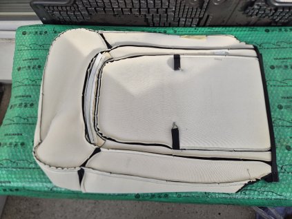 potah opěradla levého předního sedadla (řidiče) kůže černá saténová ONYX Škoda Superb II (3T) Elegance 3T0881805EPG0P