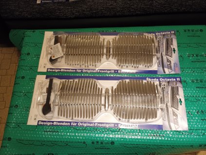 okrasné nerezové lišty přední masky Škoda Octavia II, Octavia Combi II, RS Milotec 692 01