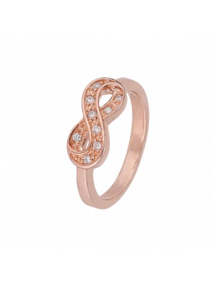 Prsten  Infinity pozlacený 18kt růžovým zlatem