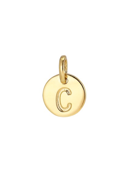 Přívěsek Symphony pozlacený 18kt zlatem "C"