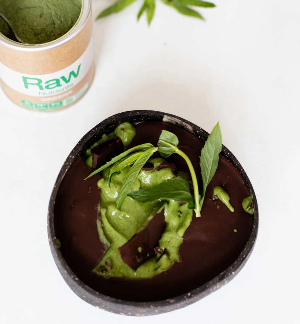 Mátovo-čokoládová smoothie bowl