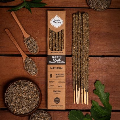 Vonné tyčinky NATURAL bílá šalvěj – Sagrada Madre – vůně pro klid, vědomé napojení a harmonii