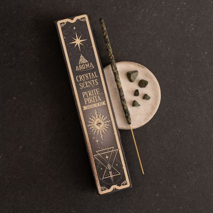 Vonné tyčinky Aroma Crystal Pyrit Skořice – přírodní vonné tyčinky s kamínky pyritu