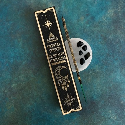 Vonné tyčinky Aroma Crystal Turmalín Santalové dřevo – přírodní vonné tyčinky s kamínky turmalínu