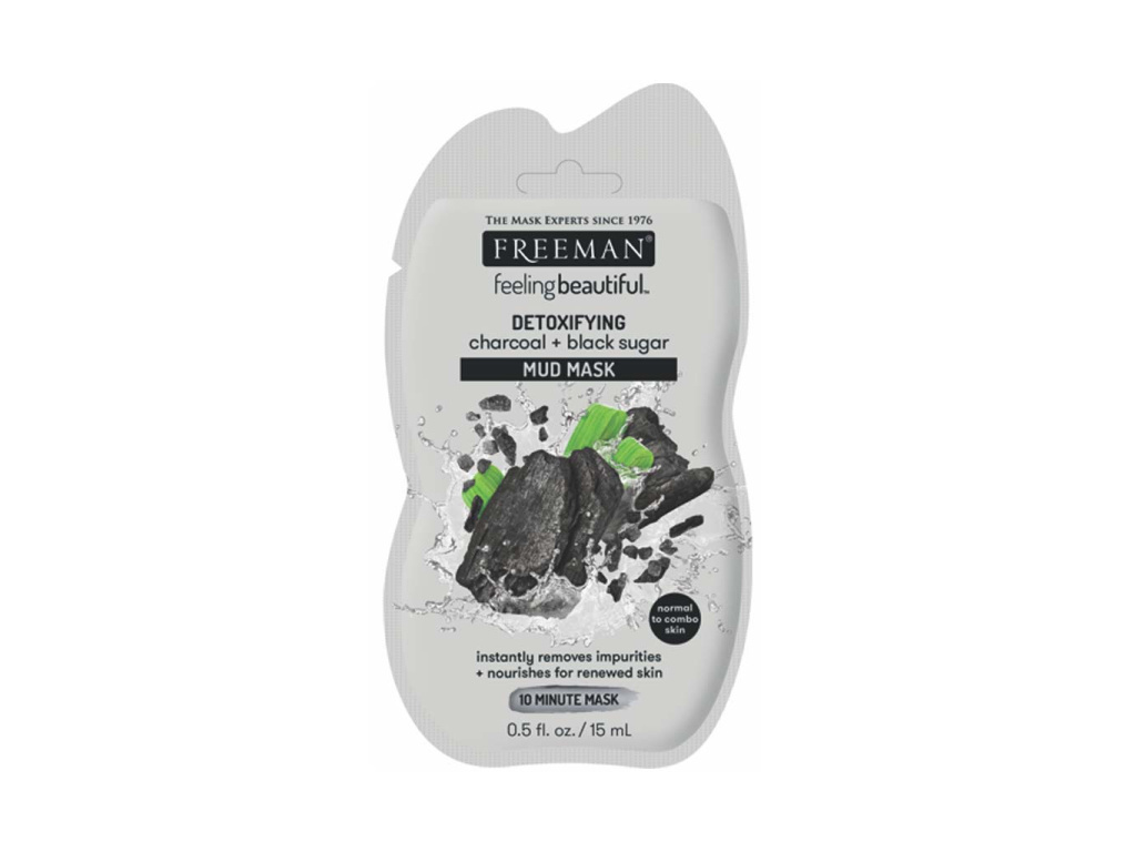 FREEMAN Bahenní maska Detoxifying - aktivní uhlí, černý cukr - sašetka, 15 ml