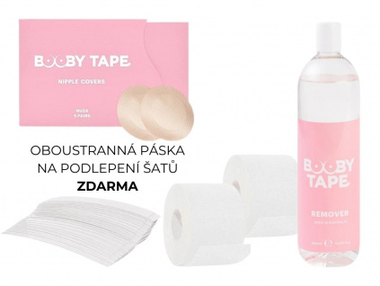 BOOBY TAPE sada bílé epicí pásky na prsa s dárkem