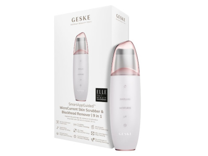 Ultrazvuková Špachtle na obličej GESKE MicroCurrent Skin Scrubber Blackhead Remover 9v1 starlight bílá