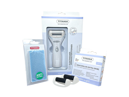 TITANIA Elektrická bruska na paty + 2 extra hrubé nástavce a pemza v ceně