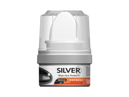 SILVER krém na boty s aplikátorem - černý, 50 ml